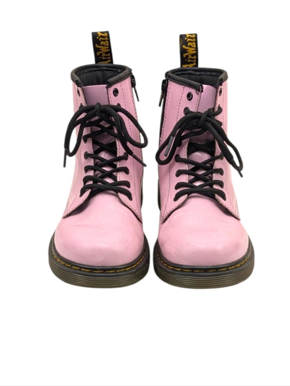 Dr. Martens 1460 8-Eye Patent Boot Pale Pink Kids Youth Side Zip Size 3 S4102